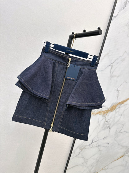 25ss ruffle denim skirt