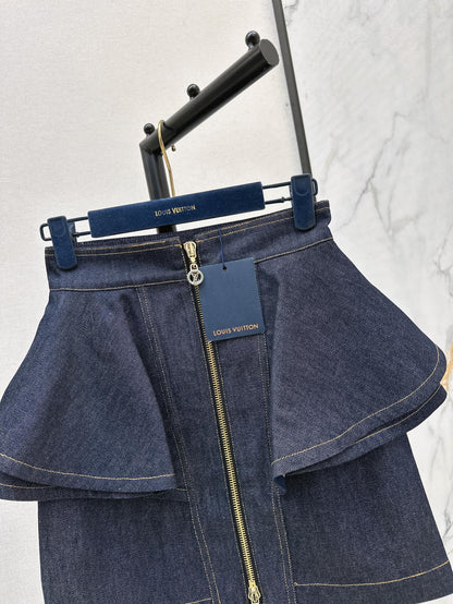 25ss ruffle denim skirt