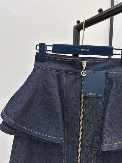 25ss ruffle denim skirt