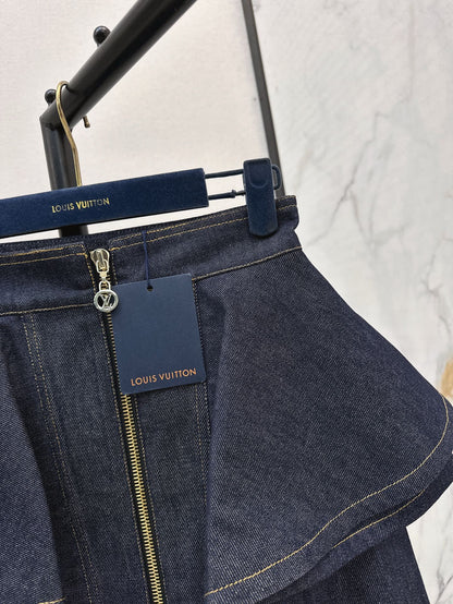 25ss ruffle denim skirt