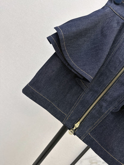25ss ruffle denim skirt