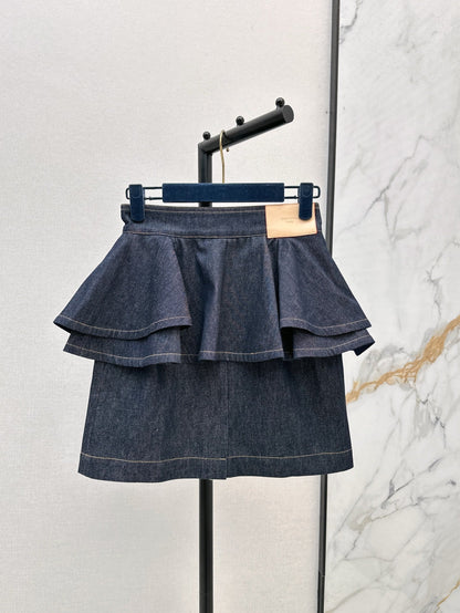 25ss ruffle denim skirt
