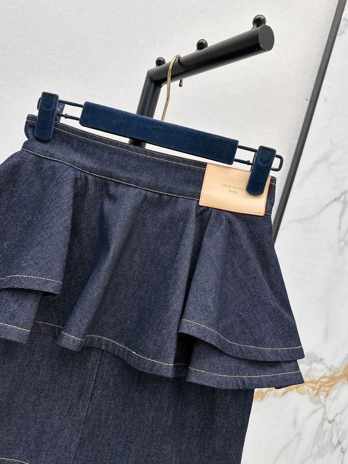 25ss ruffle denim skirt