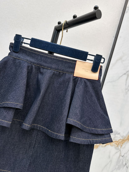 25ss ruffle denim skirt