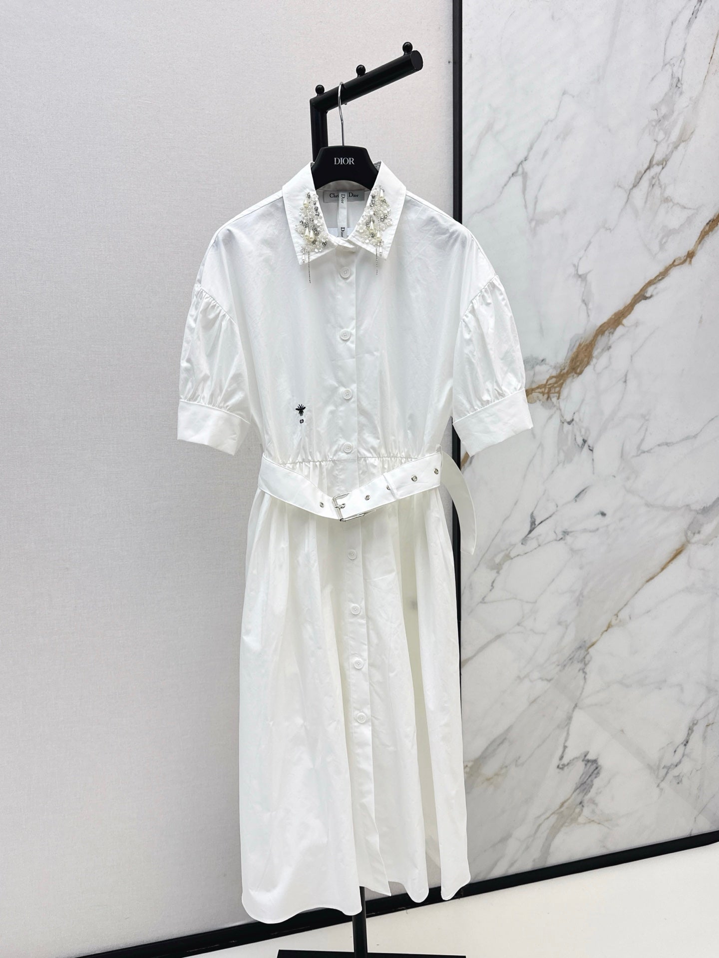 25ss beaded shirt dress