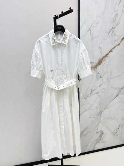 25ss beaded shirt dress