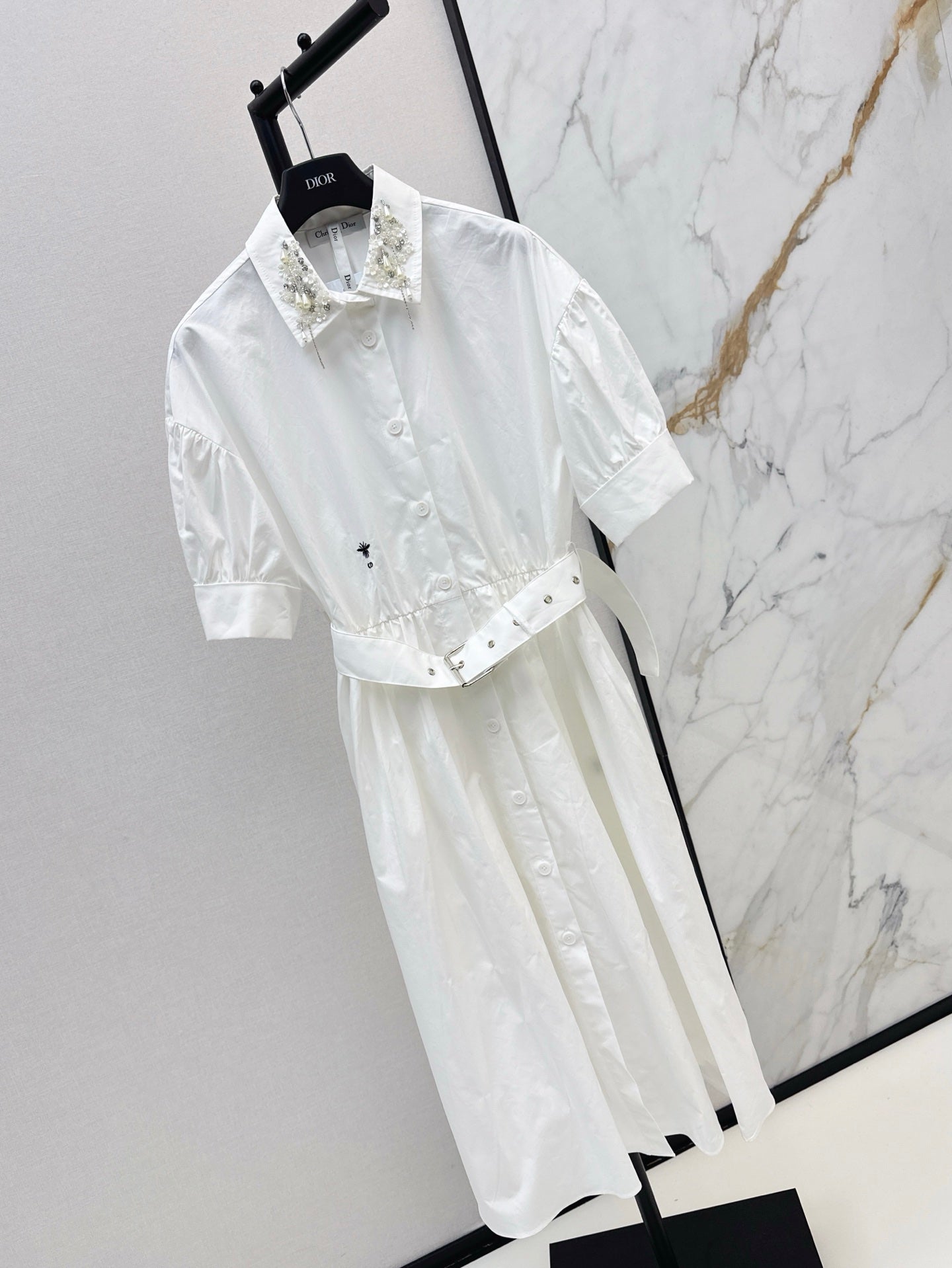 25ss beaded shirt dress