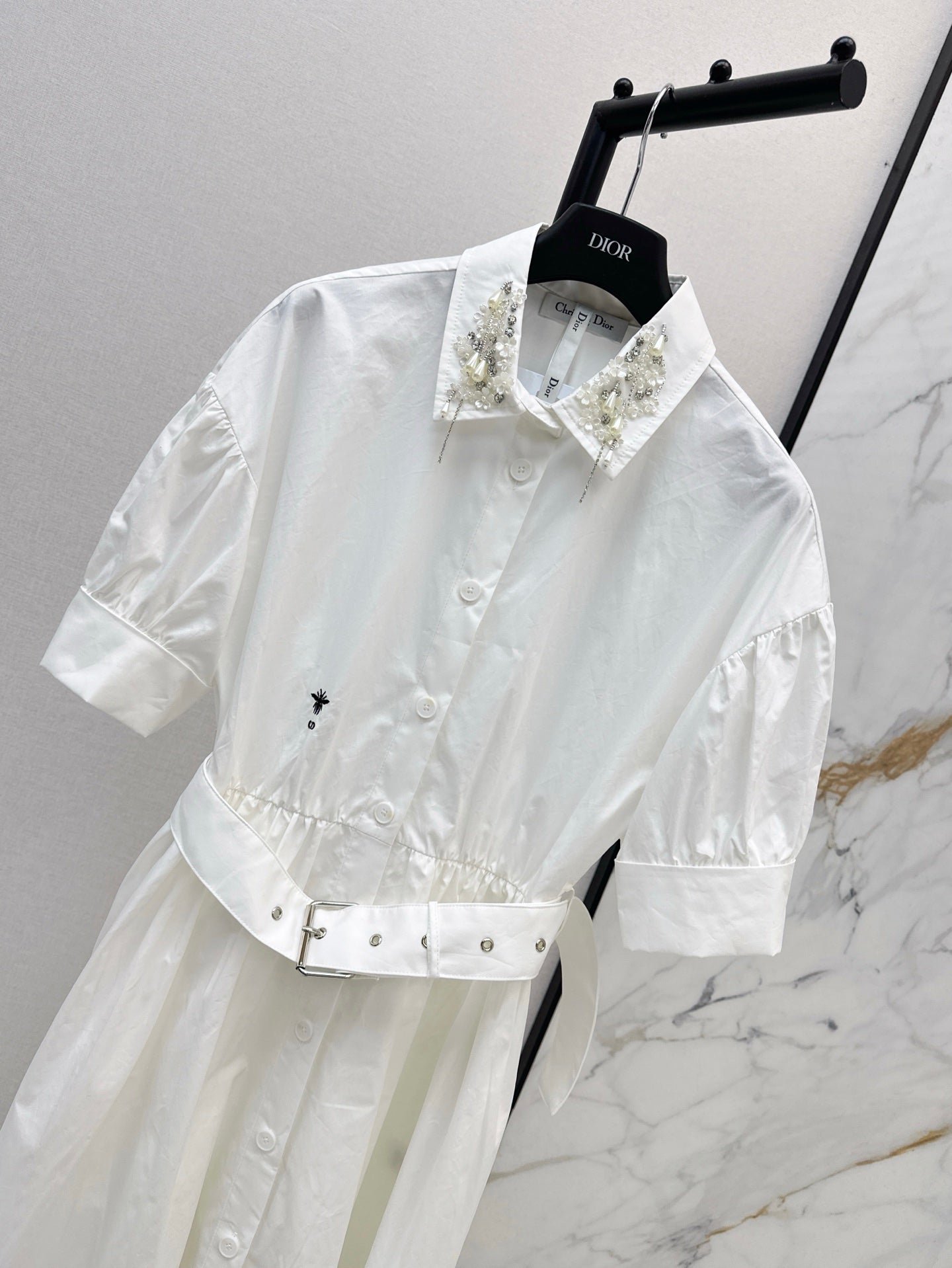 25ss beaded shirt dress