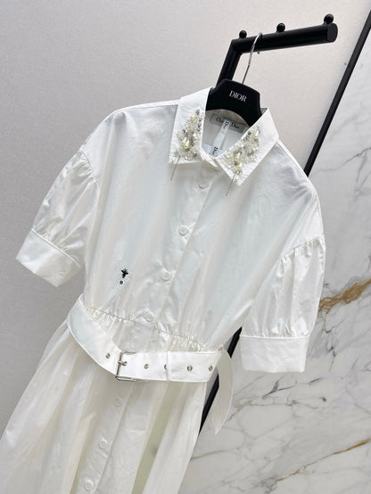 25ss beaded shirt dress