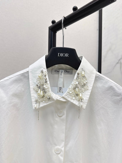 25ss beaded shirt dress