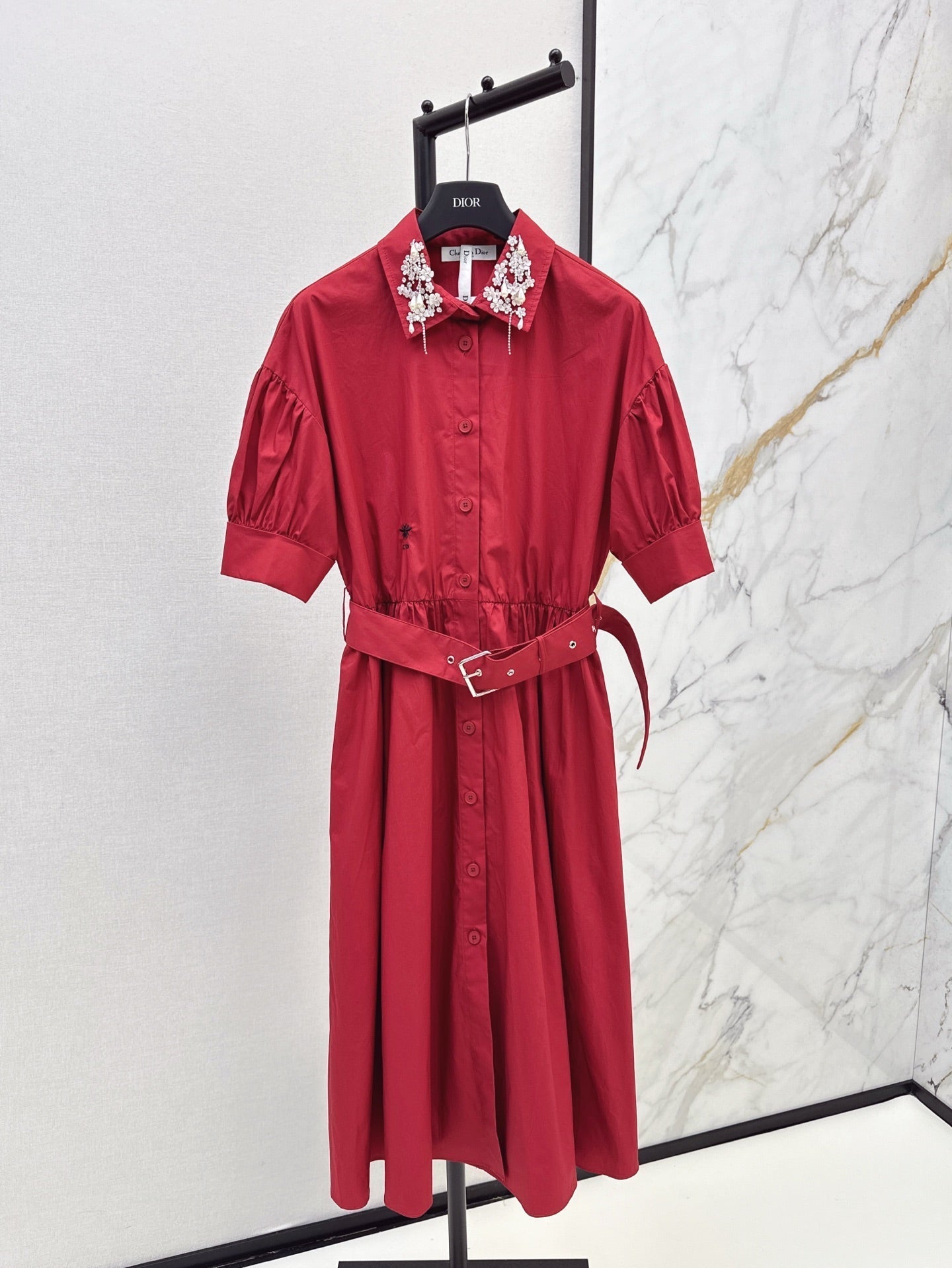25ss beaded shirt dress