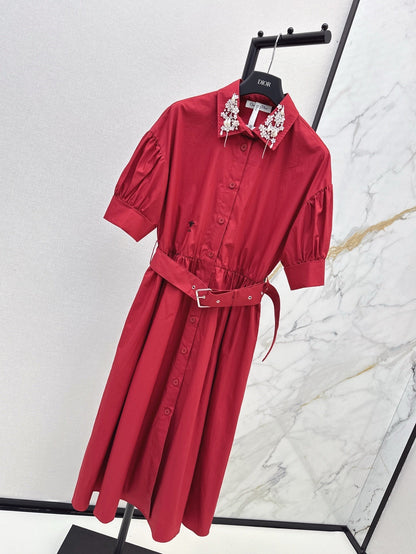 25ss beaded shirt dress