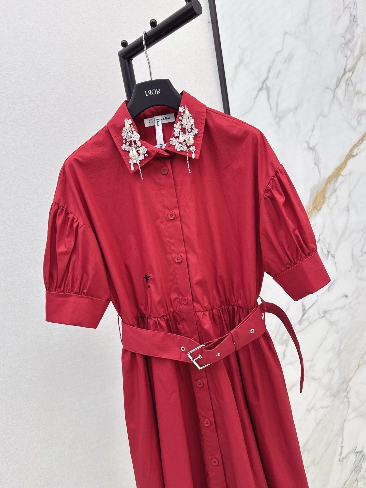 25ss beaded shirt dress