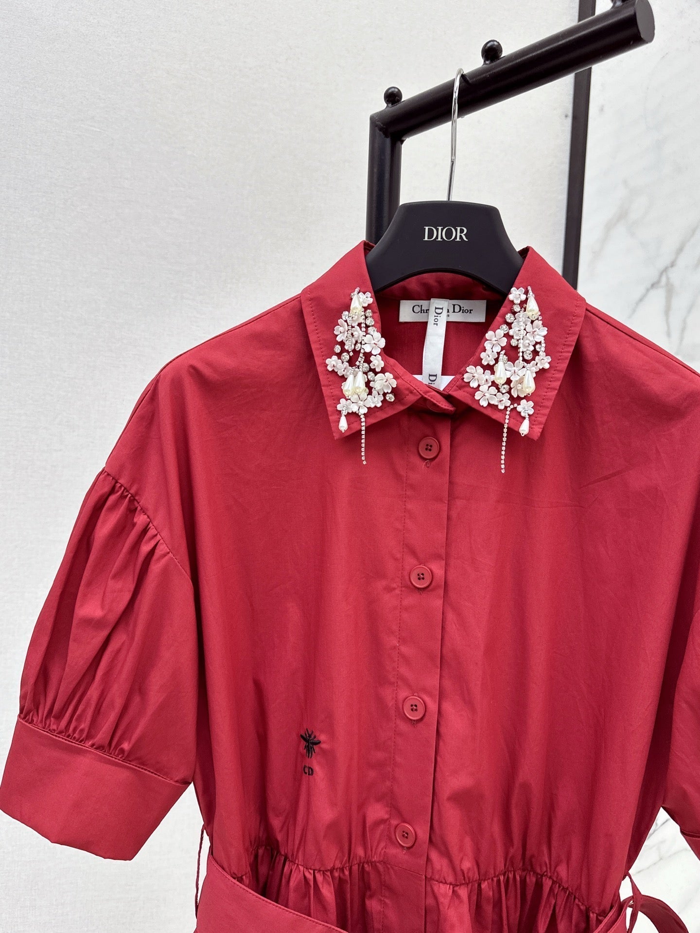 25ss beaded shirt dress