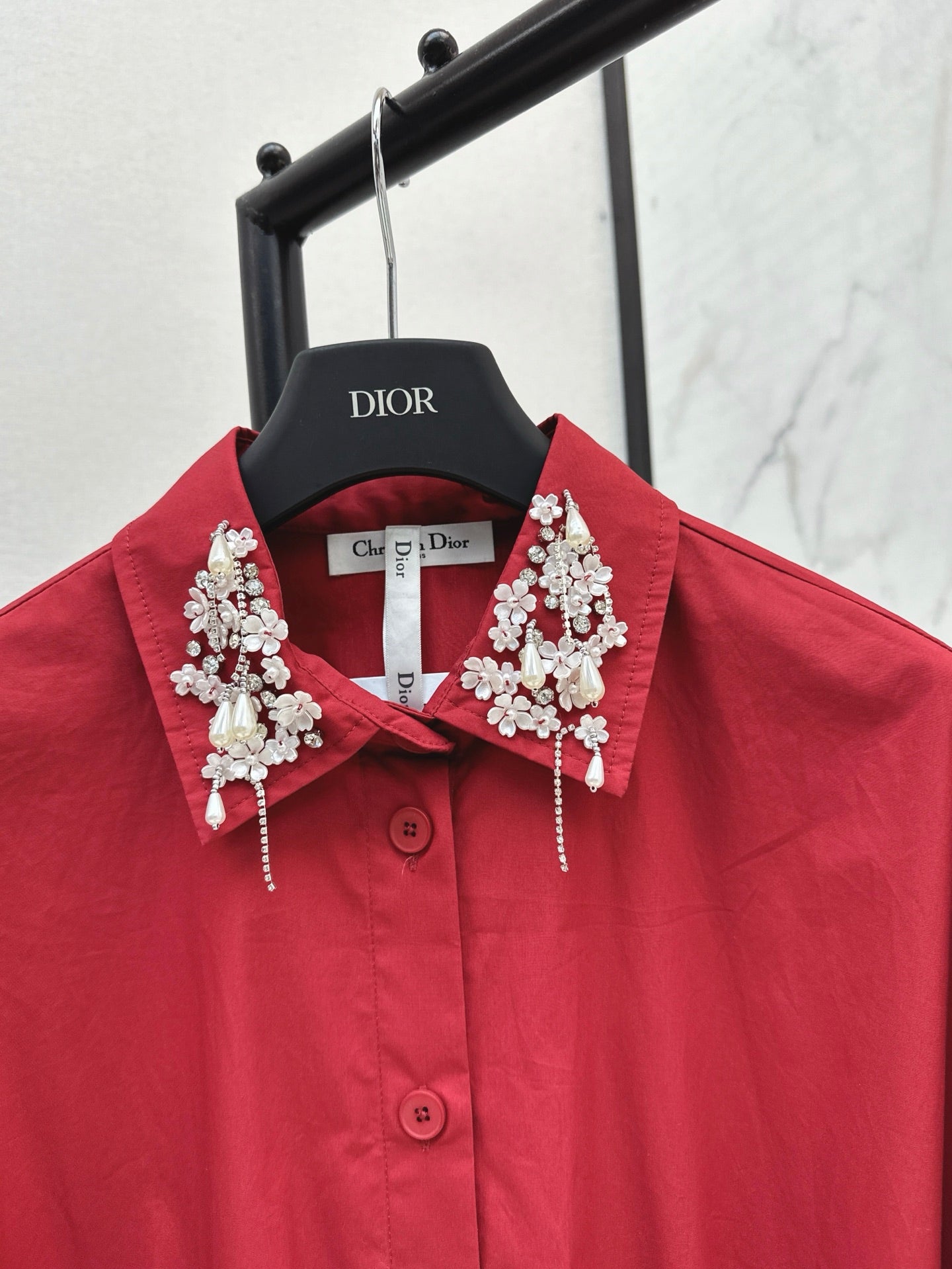 25ss beaded shirt dress