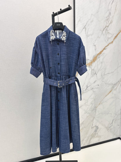 25ss beaded shirt dress
