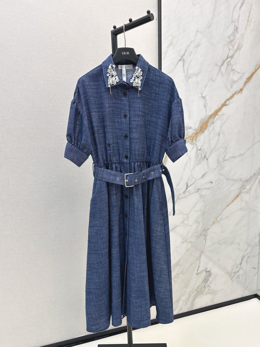 25ss beaded shirt dress