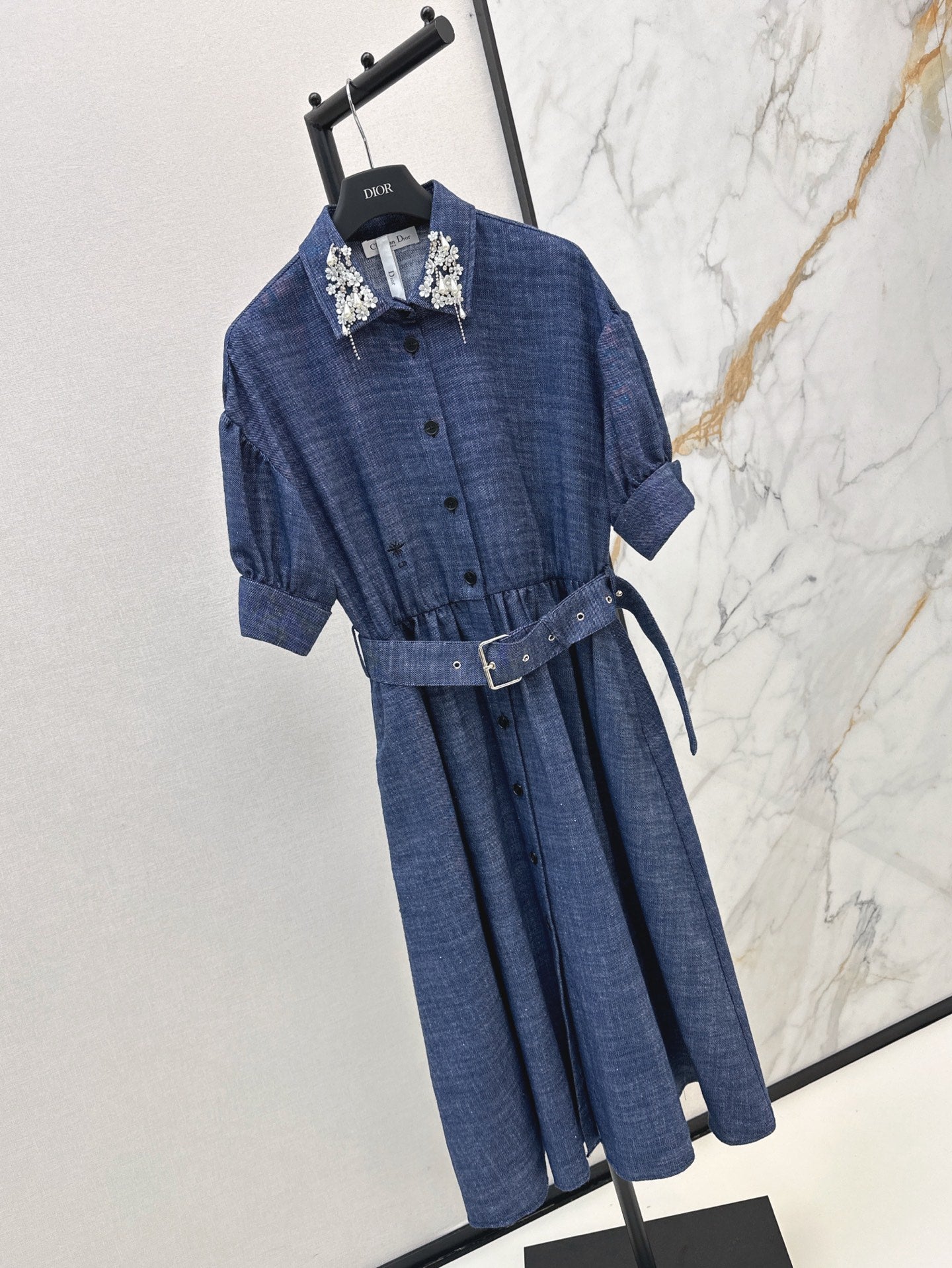 25ss beaded shirt dress