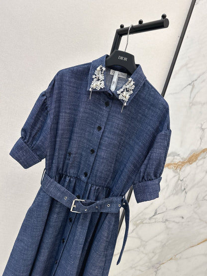 25ss beaded shirt dress