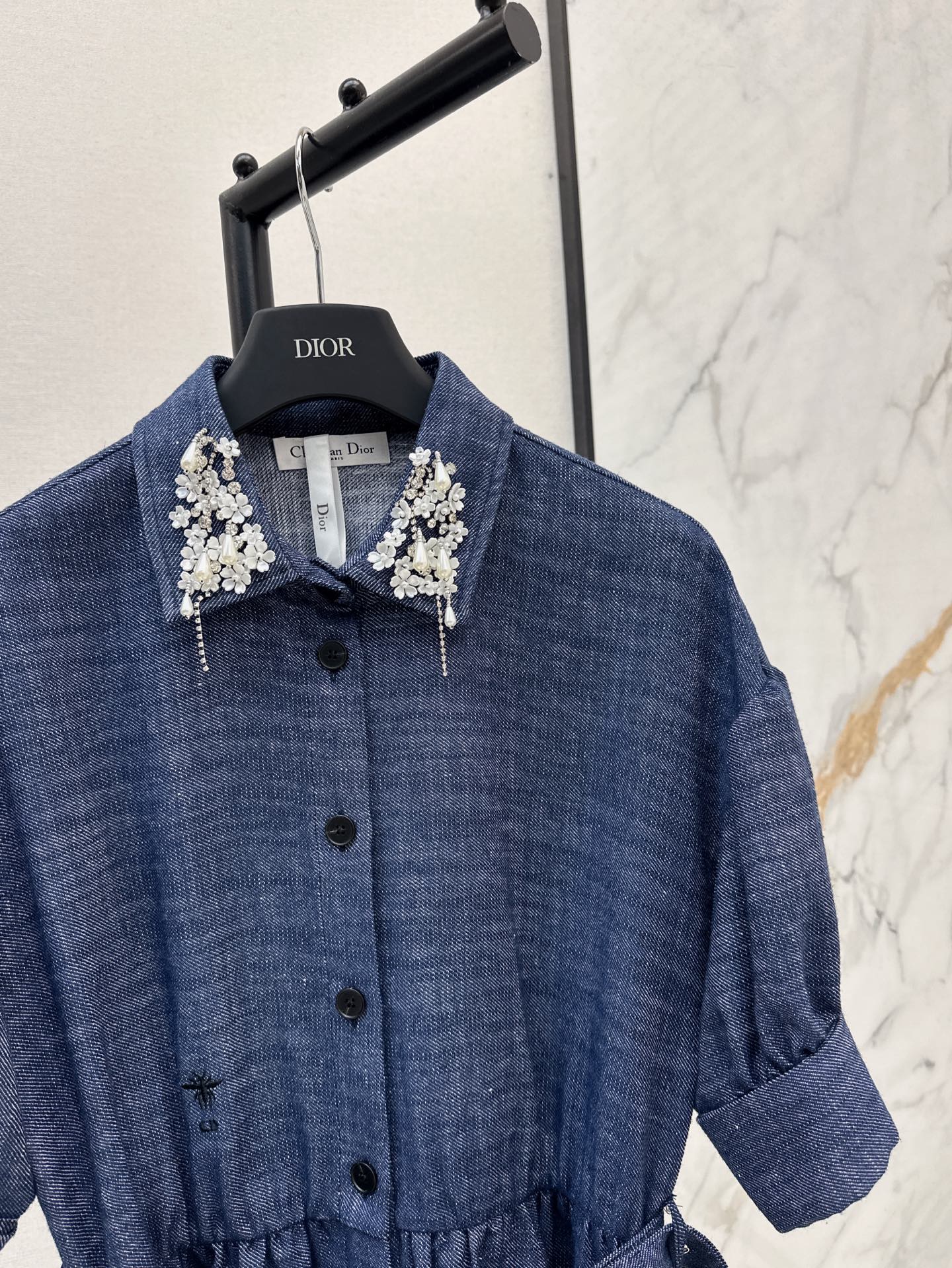 25ss beaded shirt dress