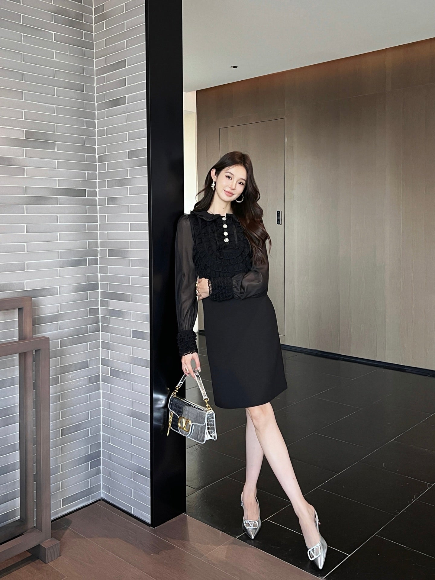 25ss ruffle lace dress