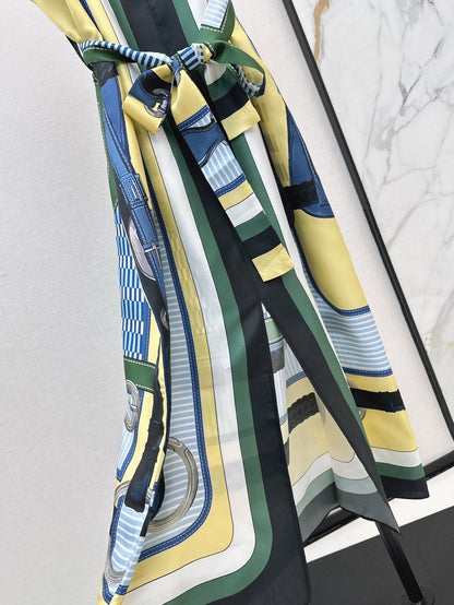 25ss coaching remix Silk dress