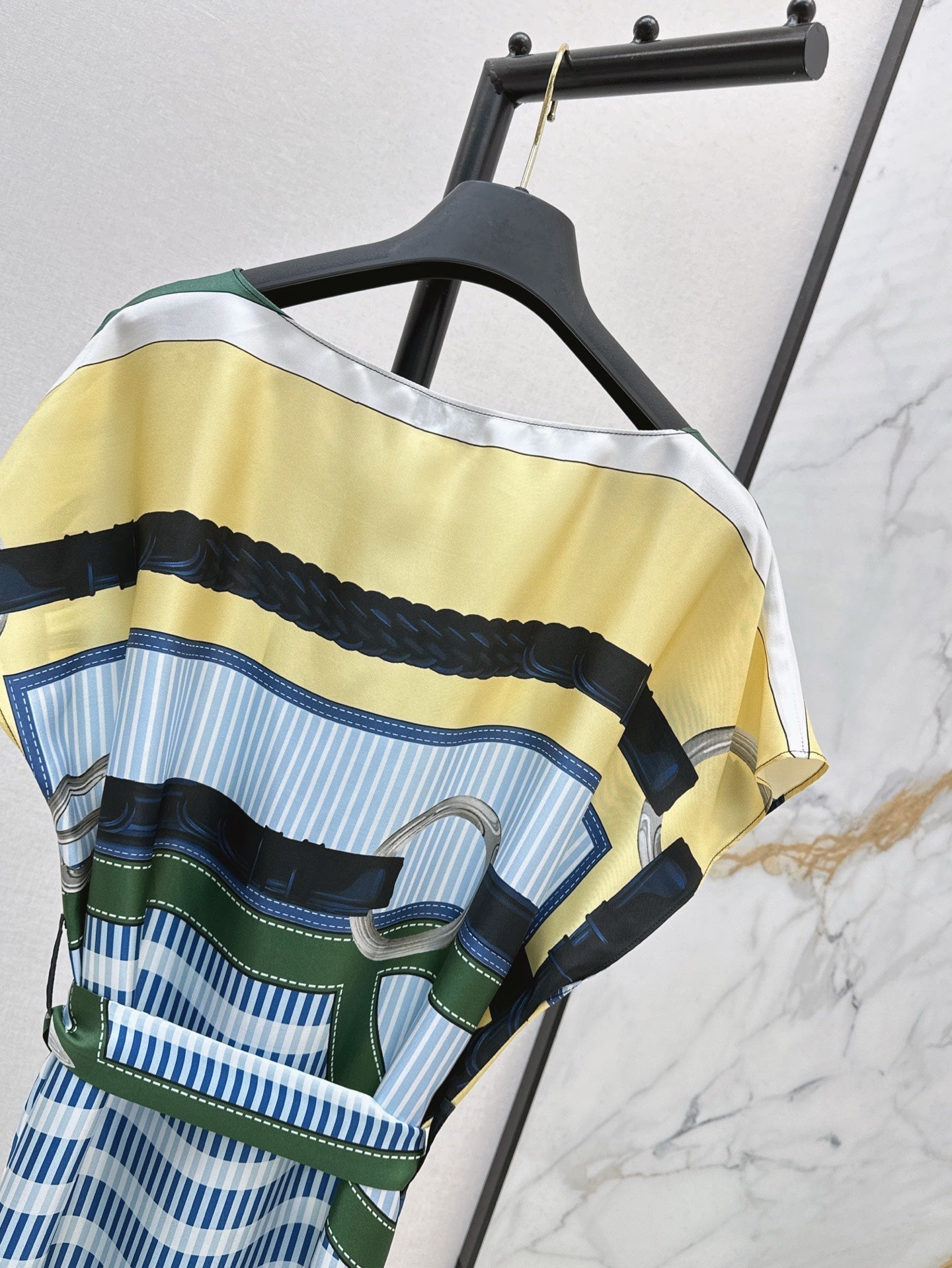 25ss coaching remix Silk dress