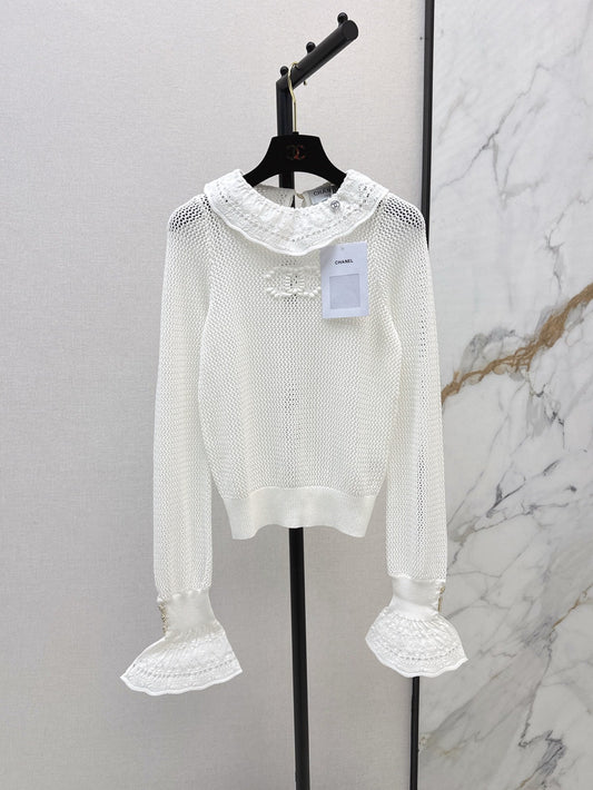 25ss knitted ruffle sweater