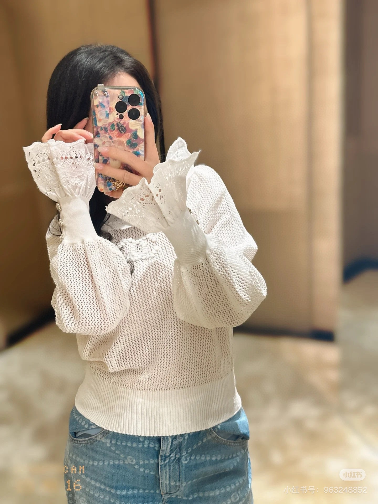 25ss knitted ruffle sweater