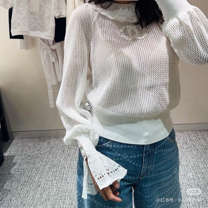 25ss knitted ruffle sweater