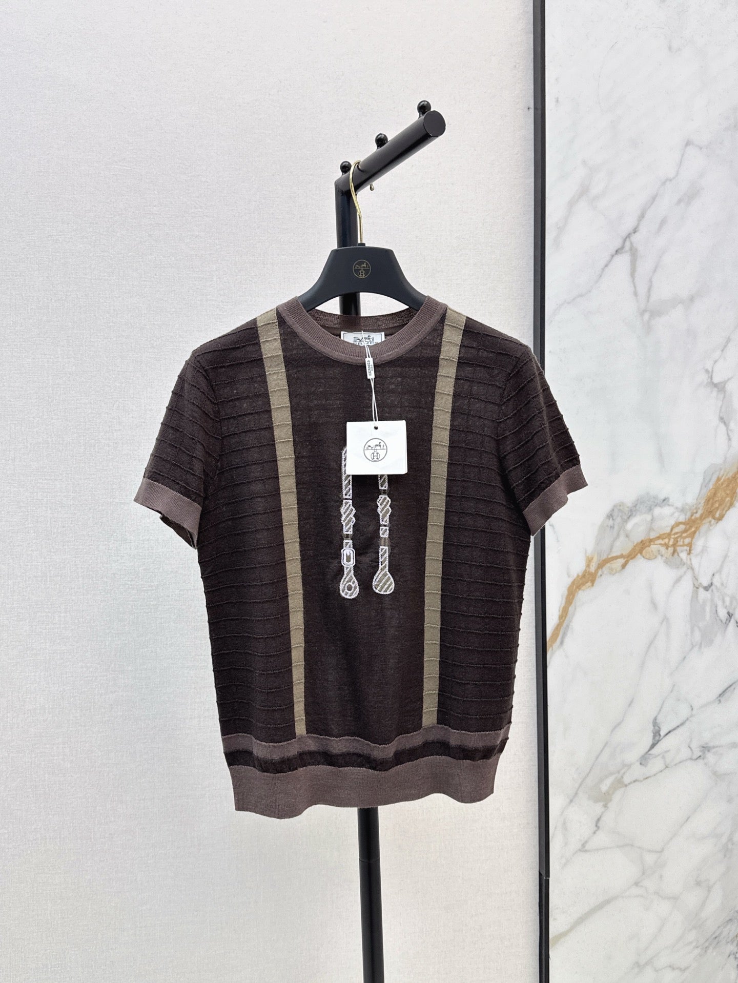 25ss jacquard knitted t-shirt
