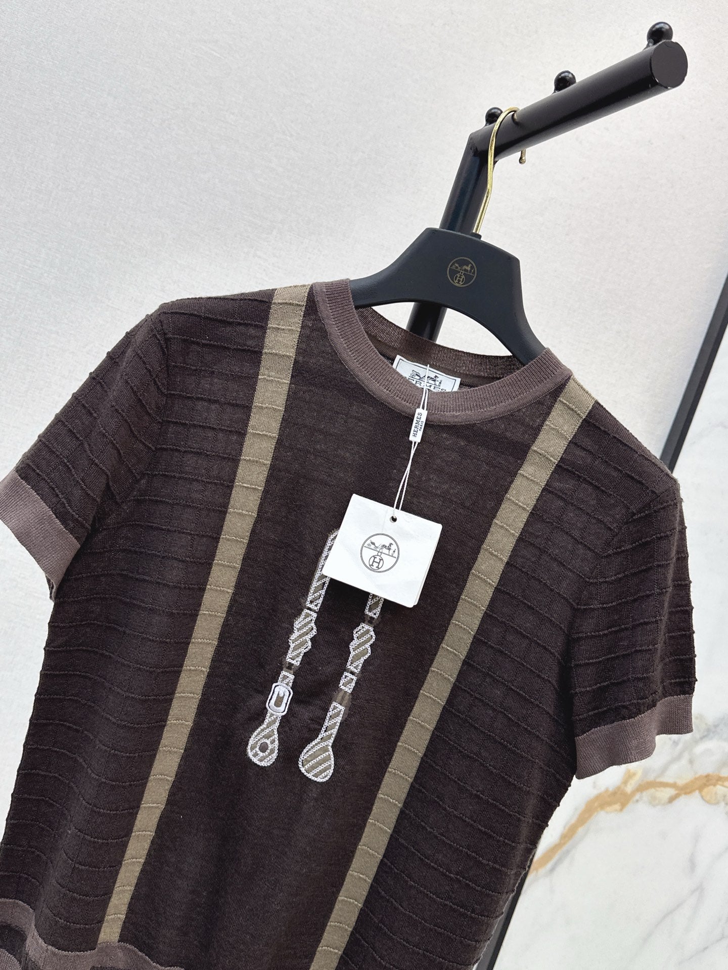 25ss jacquard knitted t-shirt