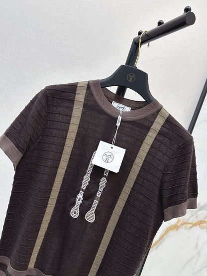 25ss jacquard knitted t-shirt