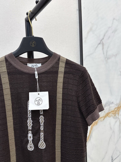 25ss jacquard knitted t-shirt