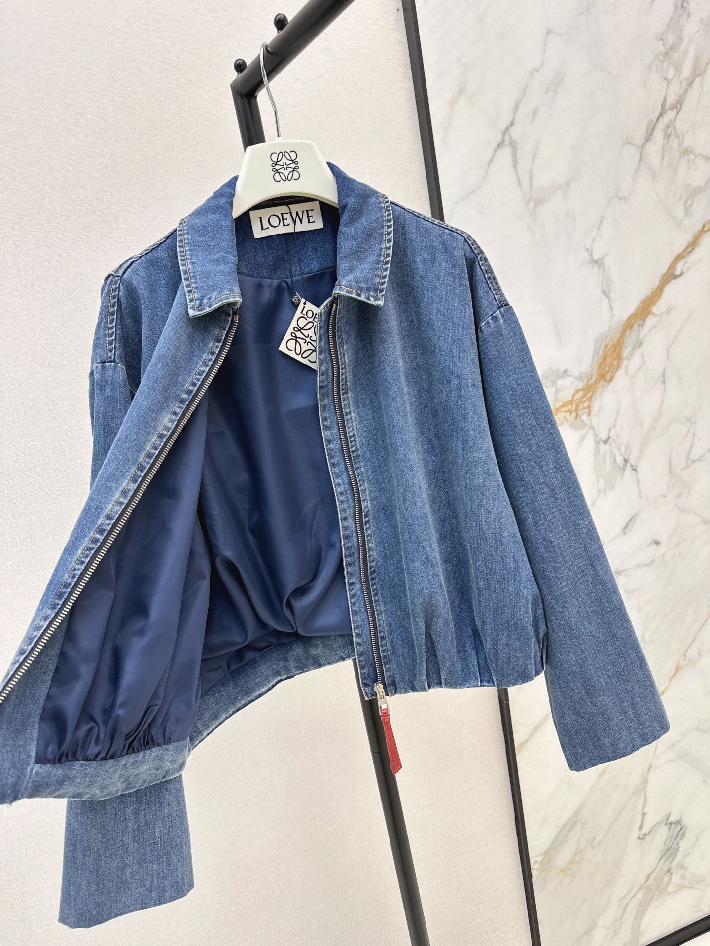 25ss pleated denim jacket