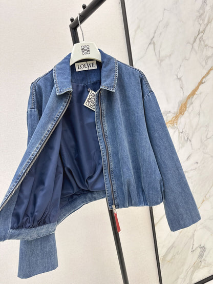 25ss pleated denim jacket