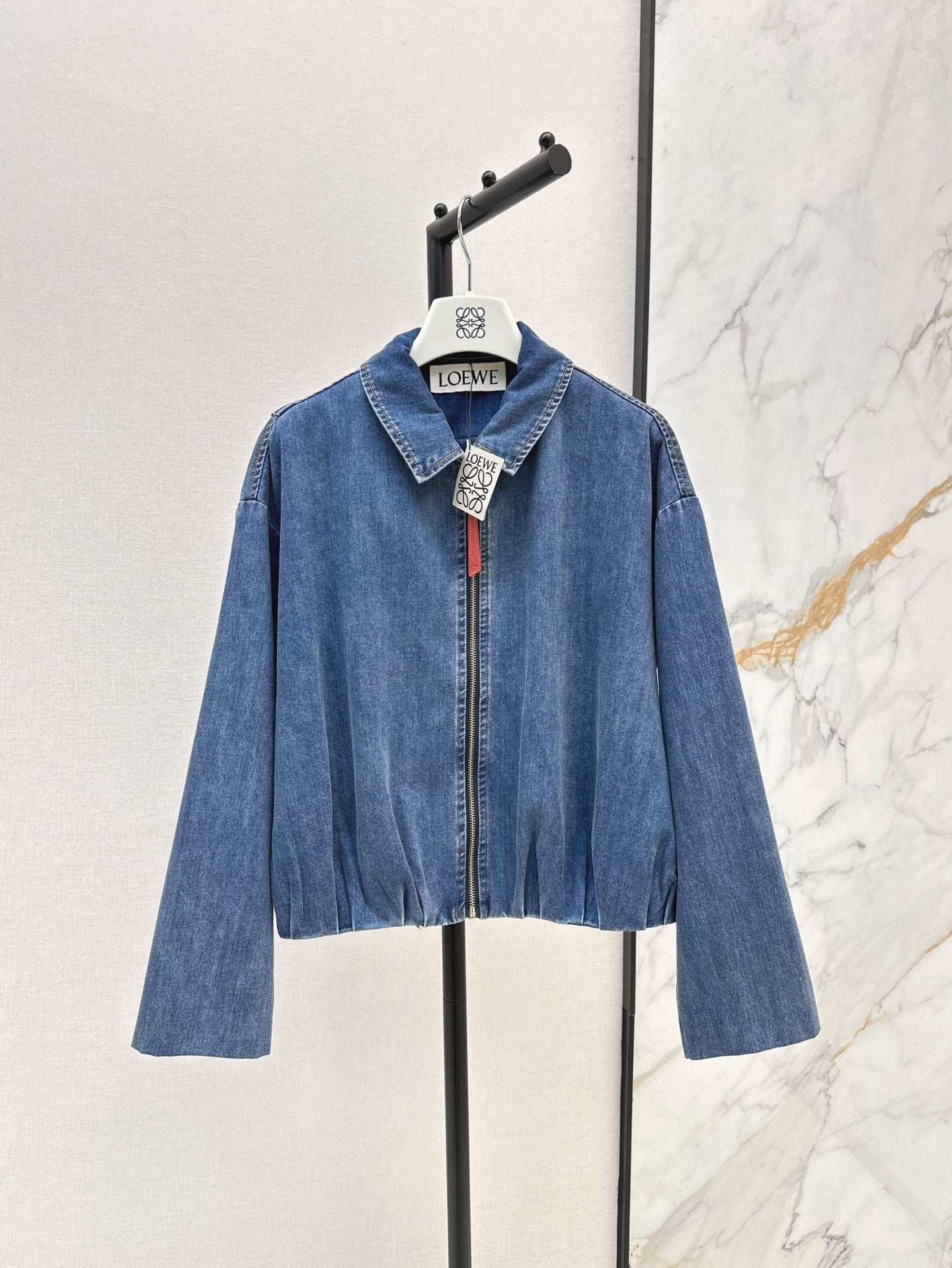 25ss pleated denim jacket