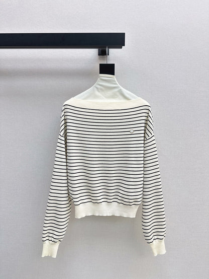 25SS Off-shoulder knitted shirt
