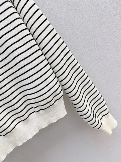 25SS Off-shoulder knitted shirt