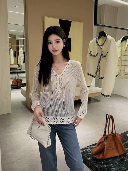 25ss hollow knitted shirt