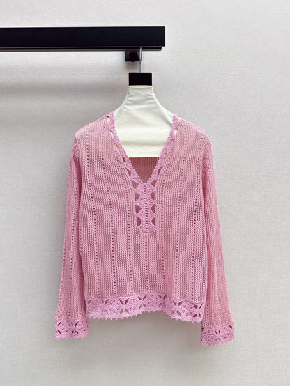 25ss hollow knitted shirt