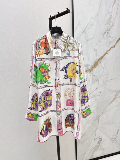 25ss silk shirt dress