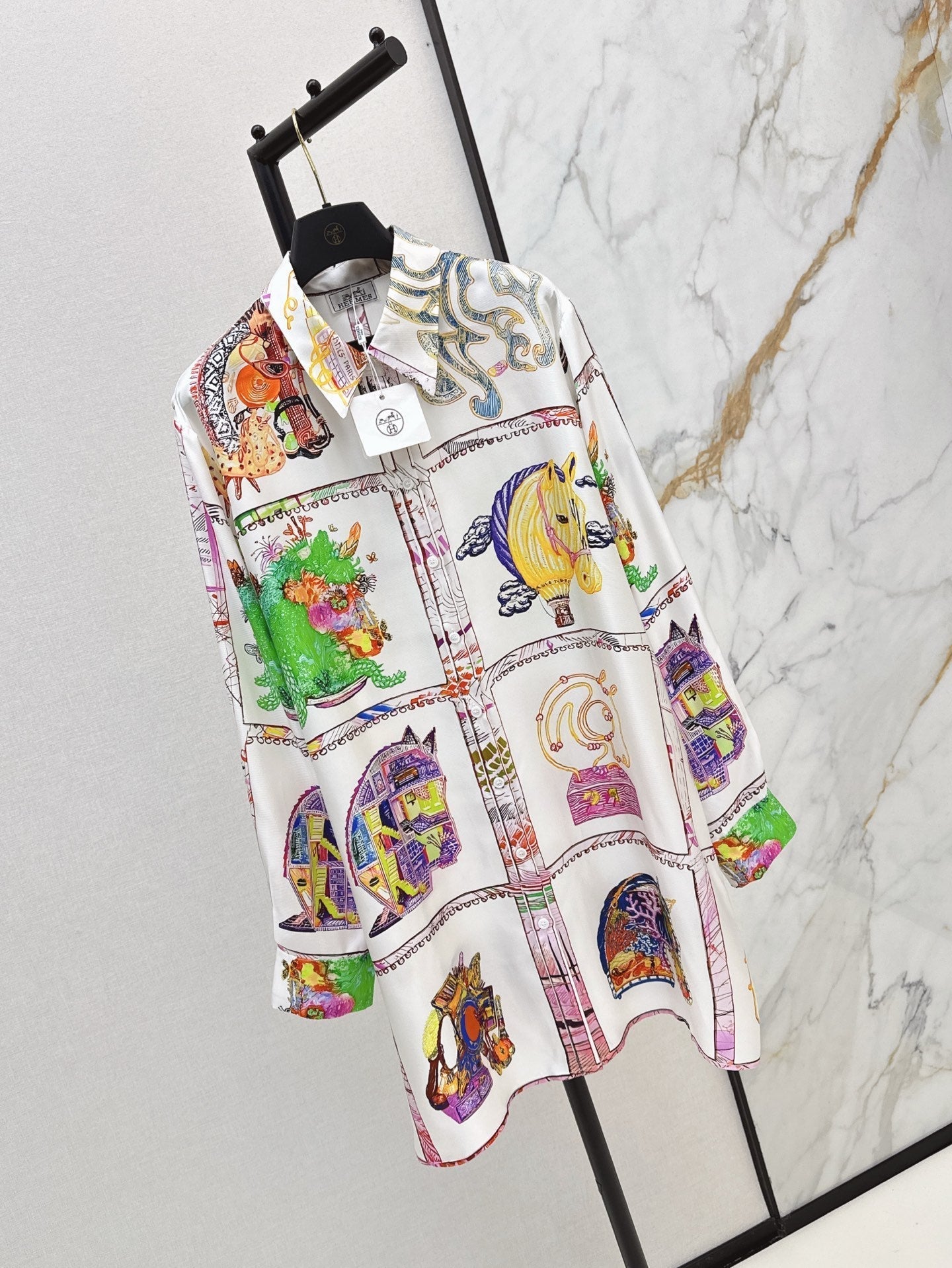 25ss silk shirt dress