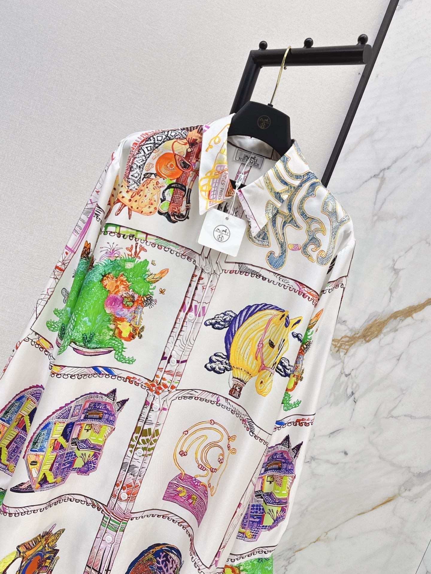 25ss silk shirt dress