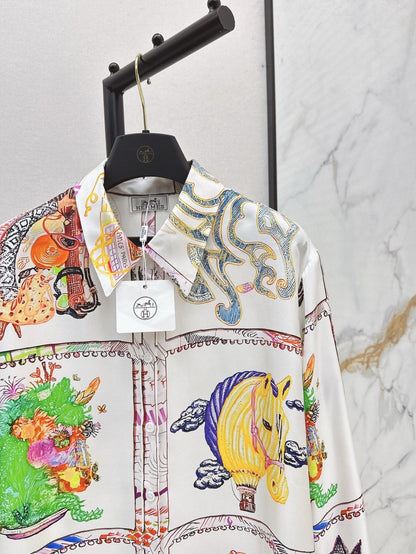 25ss silk shirt dress