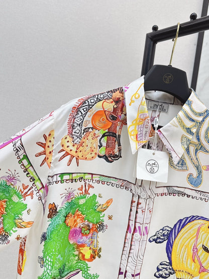 25ss silk shirt dress