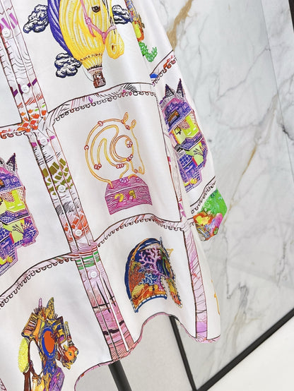 25ss silk shirt dress