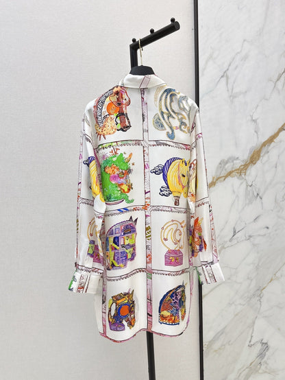 25ss silk shirt dress