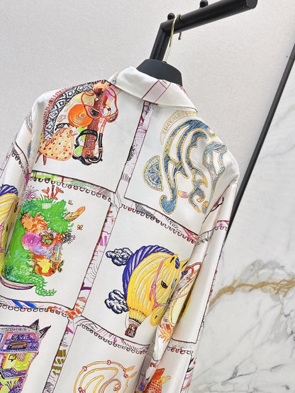 25ss silk shirt dress