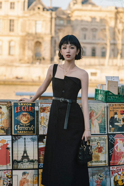 25ss one-shoulder dress